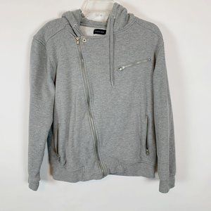 Zara Man Grey Zip Front Sweatshirt Size Large